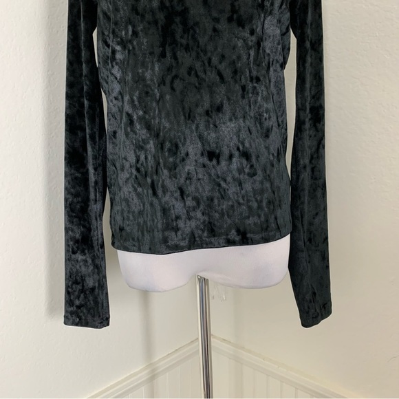 Vince Crushed Velvet Square Neck Top Womens M Black Romantic Velour Witchy Goth - Picture 9 of 16